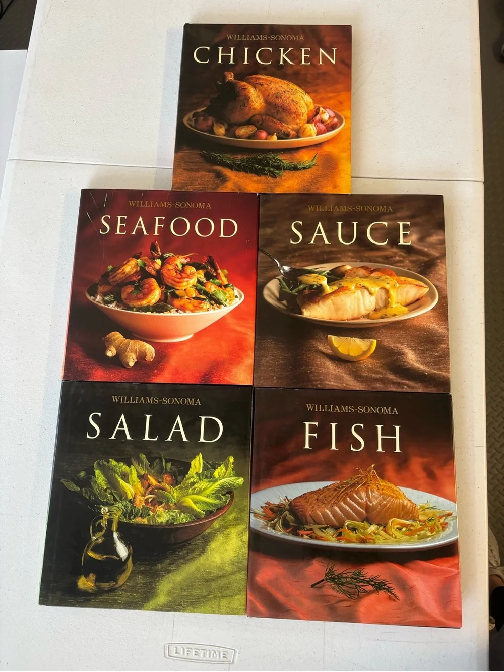 Williams Sonoma Collection Cookbooks Set of 5 Chicken Seafood Sauce Salad Fish